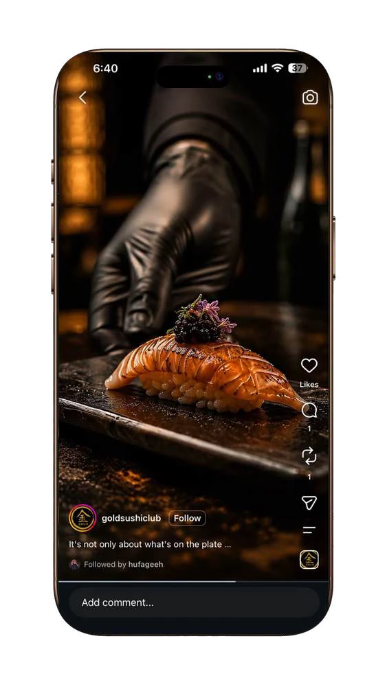 A cinematic sushi preparation scene