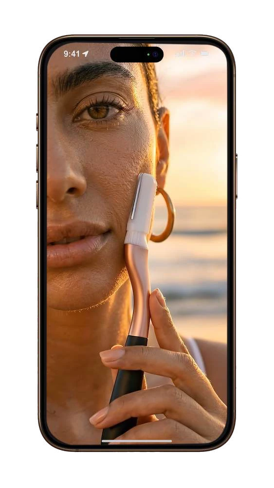 A close-up beauty scene with warm golden light